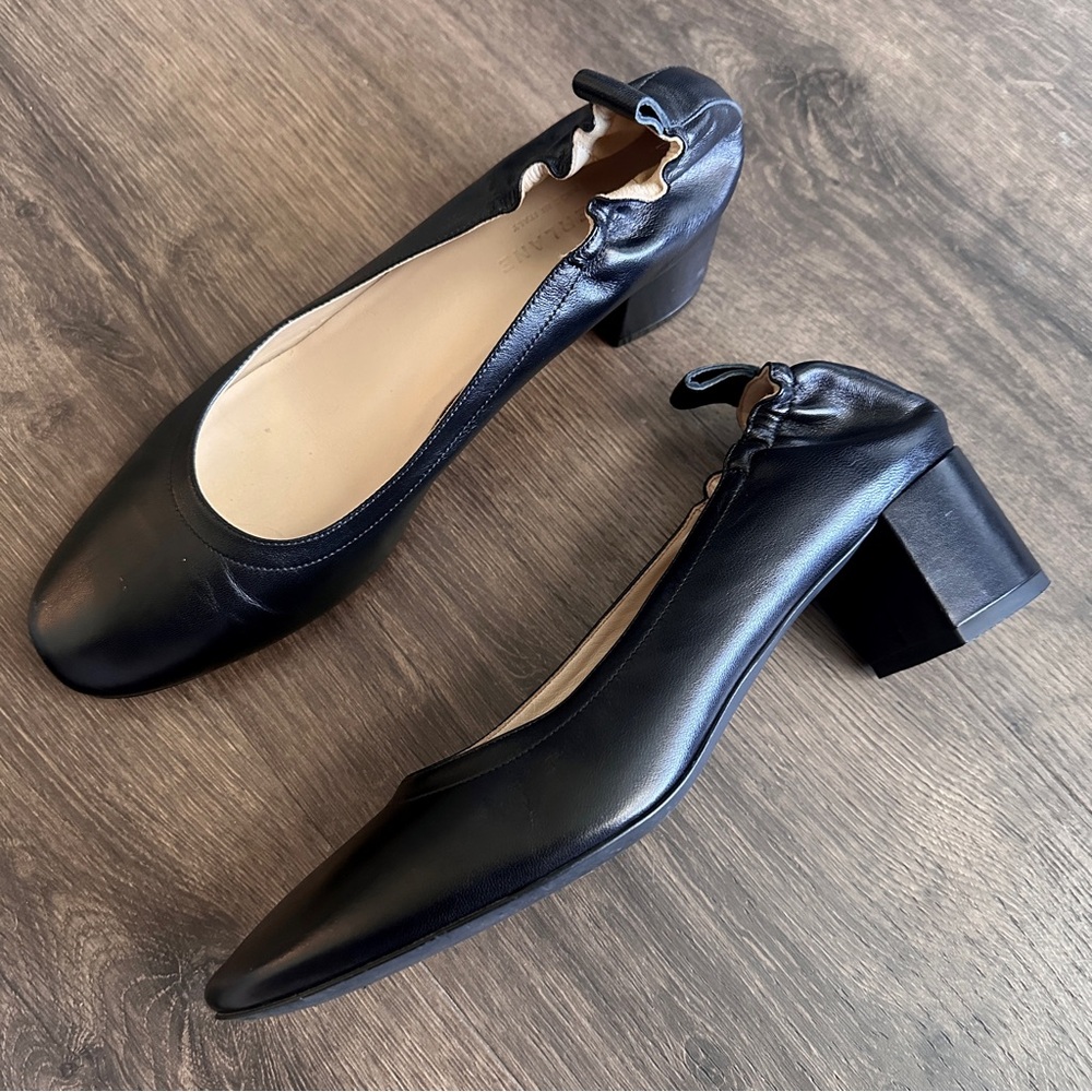 Black Leather Everlane “The Day Heel” Size 11